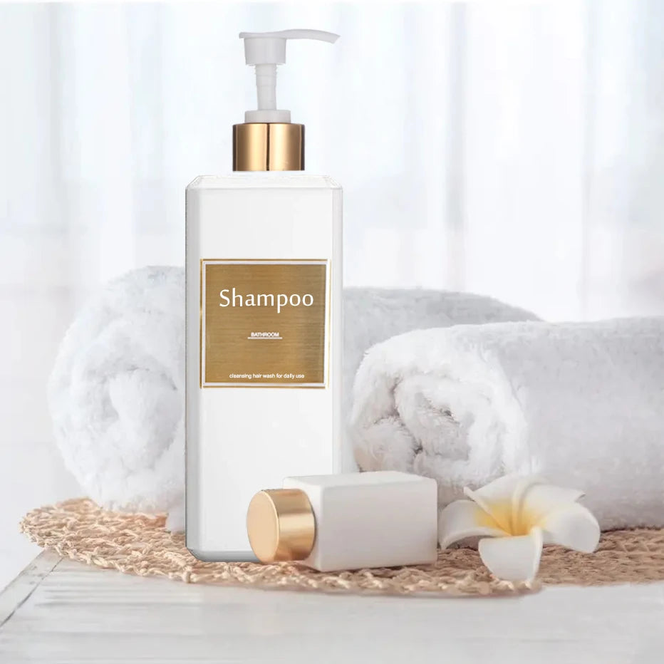 500ml Shampoo Conditioner Body Wash Dispenser Bottles with Gold Labels