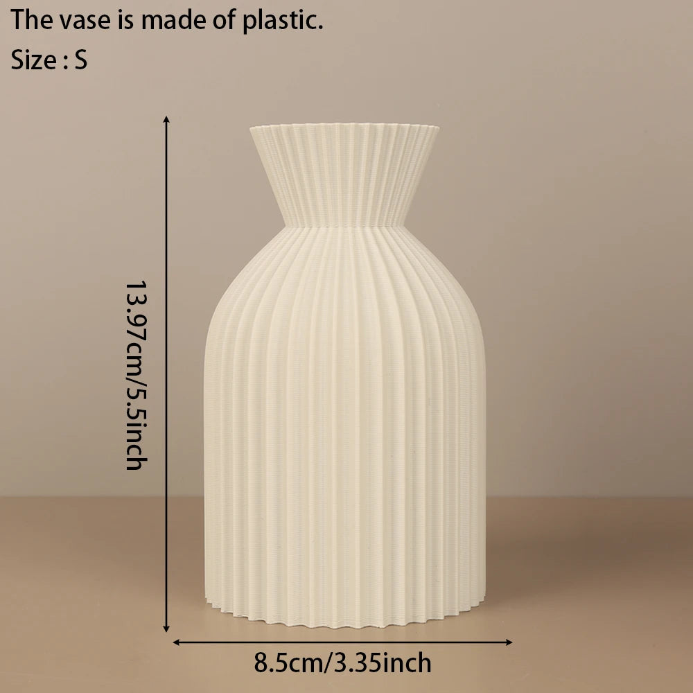 Minimalist Striped Waisted Vase | Nordic Wabi-Sabi Home Decor