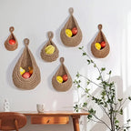 Handwoven Wicker Hanging Wall Fruit & Vegetable Basket for Kitchen