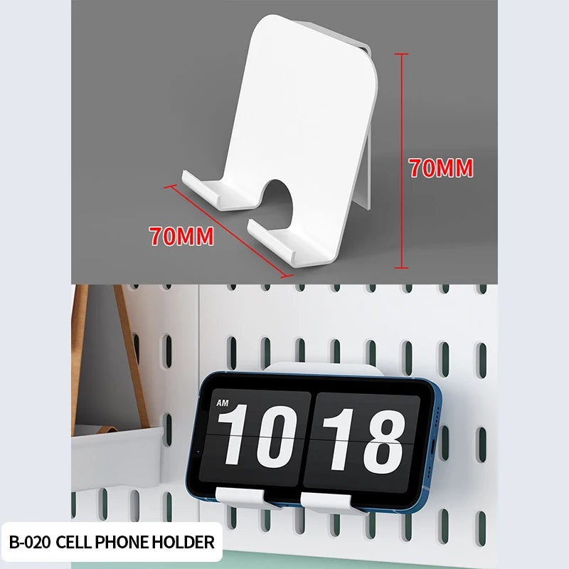 Modular Pegboard Wall Organizer Kit with No-Drill Installation