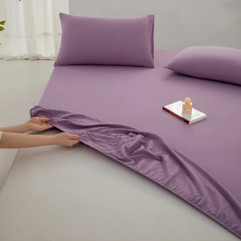 400TC 100% Cotton Fitted Sheet Soft Breathable Deep Pocket Single Double Queen King