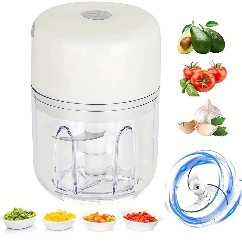 Cordless Electric Garlic Chopper – 250ml Mini Vegetable Chopper