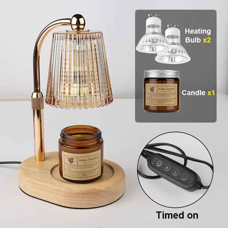 Candle Warmer Lamp with Timer and Dimmer - Cozy Bedroom Decor