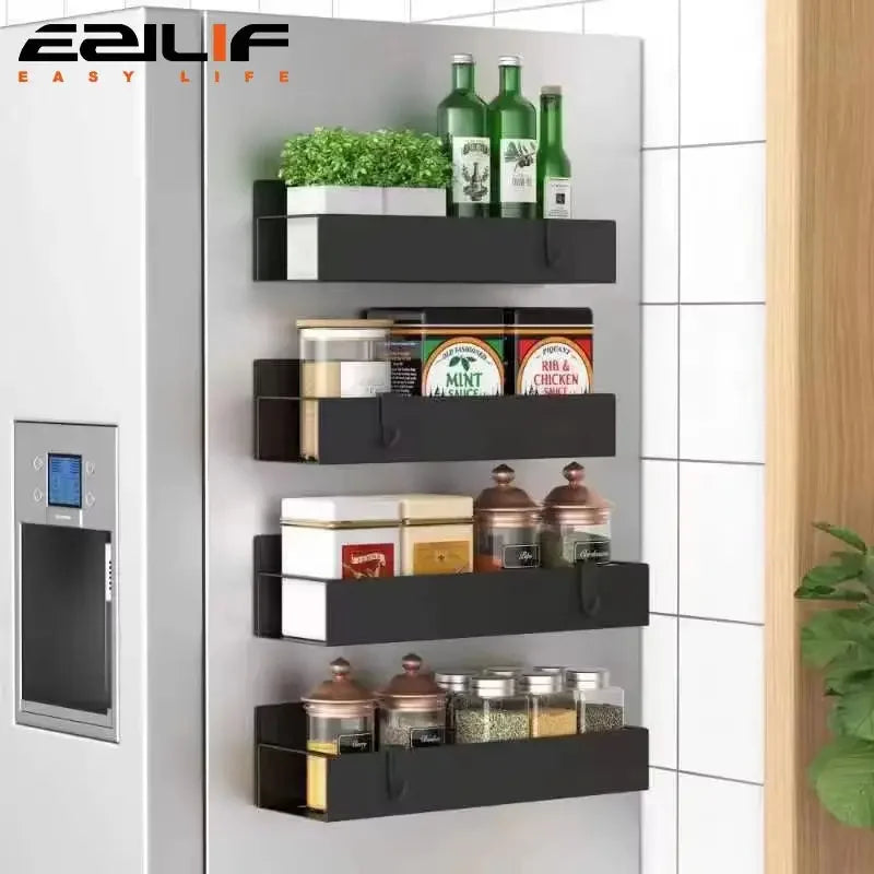 Magnetic Fridge Storage Rack Organizer | Kitchen Side Hanging Rack