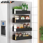 Magnetic Fridge Storage Rack Organizer | Kitchen Side Hanging Rack