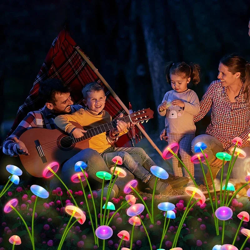 Solar Jellyfish Mushroom Lights Outdoor Garden Yard Decor LED Set