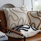 Chenille Geometric Throw Pillow Cover | Boho Sofa Cushion 45x45