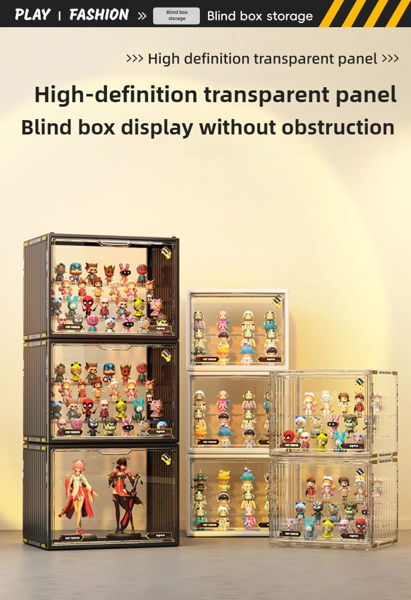 3-Tier Acrylic Display Case Dustproof Step Shelf for Figures & Jewelry