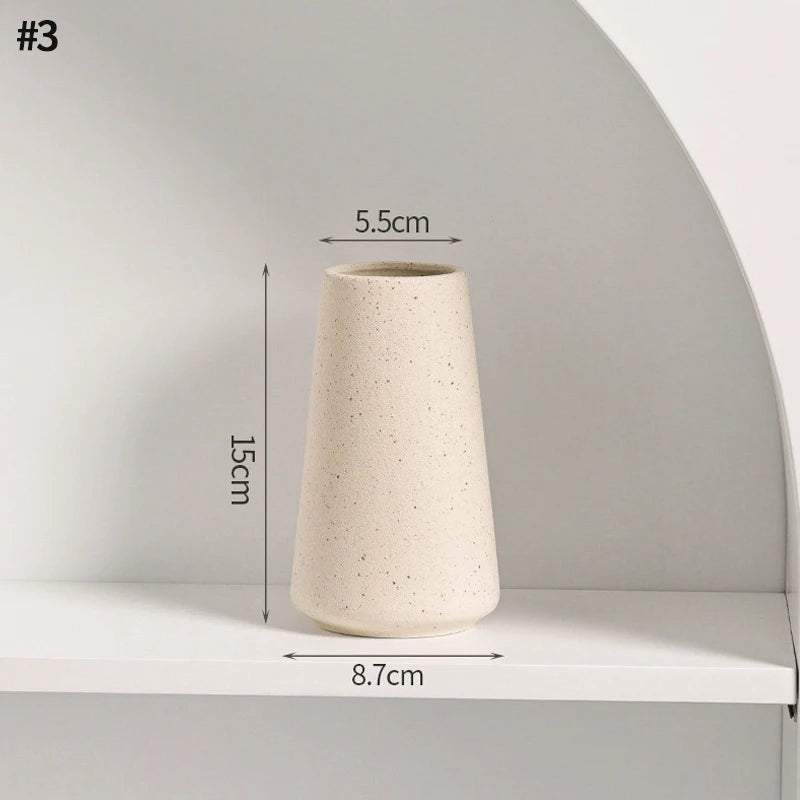 White Nordic Ceramic Vase for Dried Flowers and Home Decor