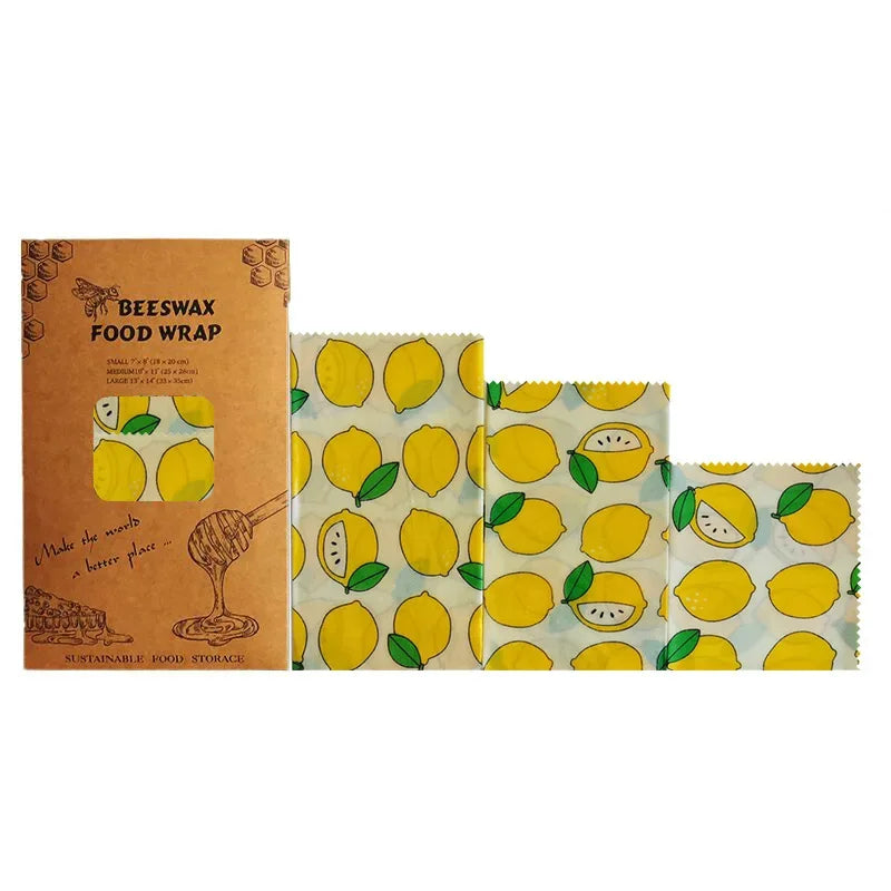 Reusable Beeswax Food Wraps – Organic Set of 3 Sizes