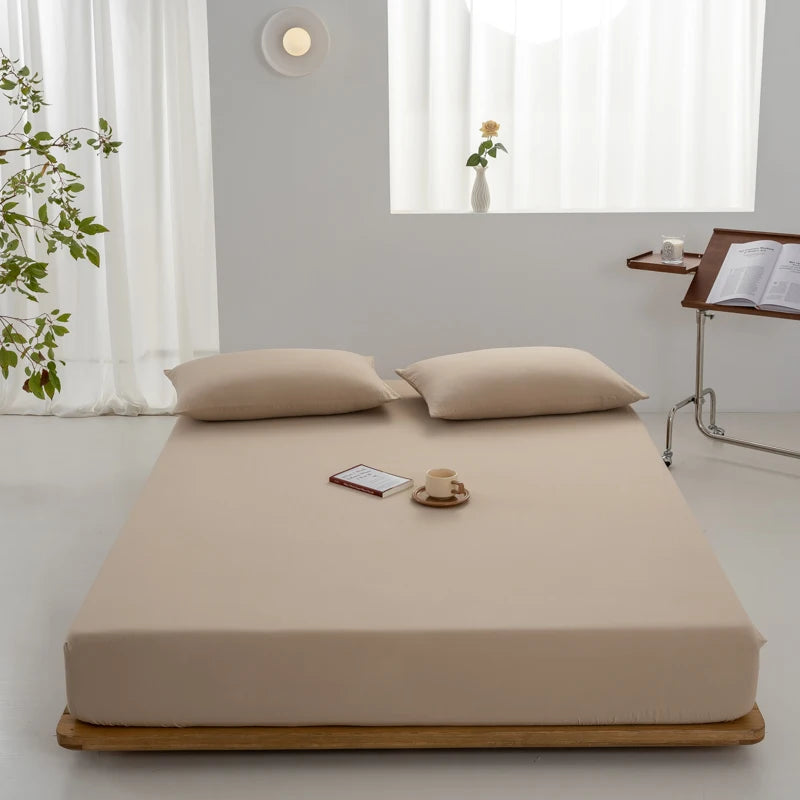 400TC 100% Cotton Fitted Sheet Soft Breathable Deep Pocket Single Double Queen King