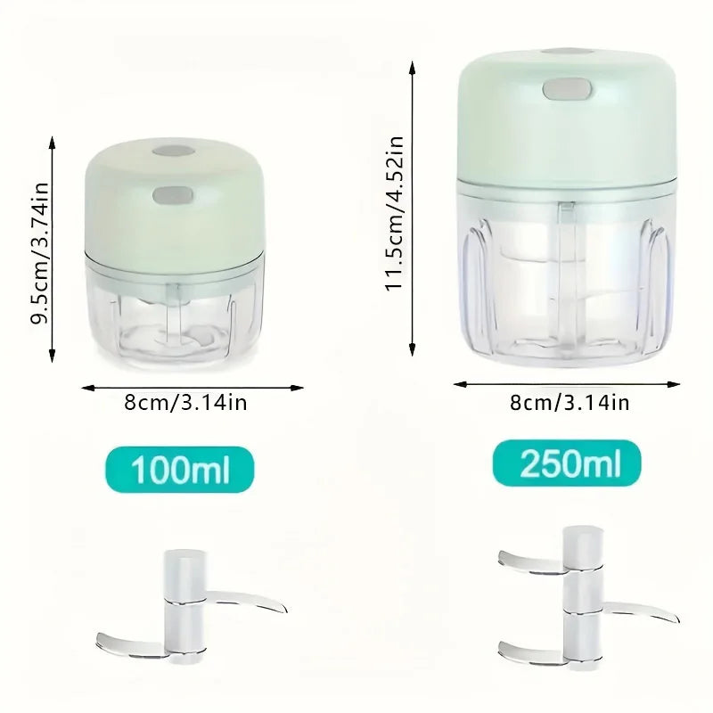 Cordless Electric Garlic Chopper – 250ml Mini Vegetable Chopper