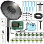 Solar Drip Irrigation Kit with Auto Timer and 15M Hose for Greenhouse and Potted Plants