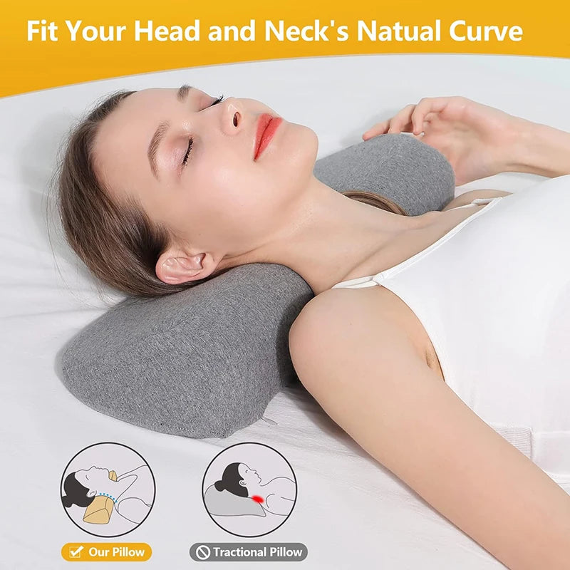 Memory Foam Cervical Contour Pillow for Side Sleepers – Orthopedic Neck Support