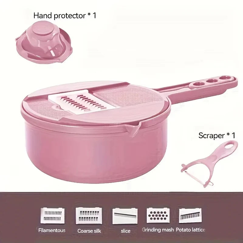 9-in-1 Vegetable Chopper, Slicer & Grater with Aluminium Blades
