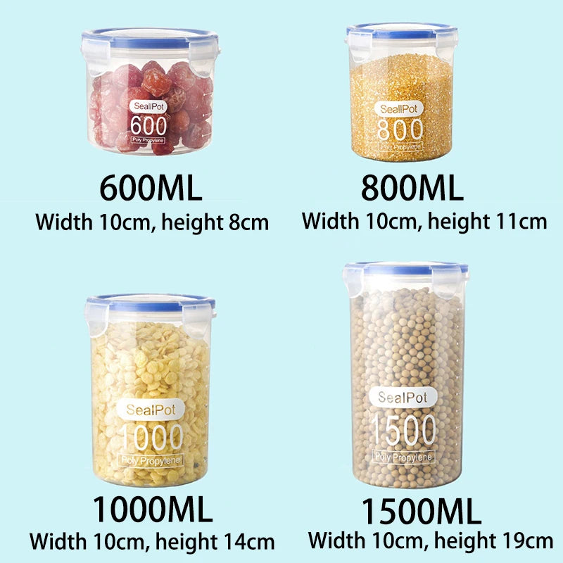 Airtight Food Storage Jars for Pantry – Cereal, Grains & Dry Goods (Set of 1–4)