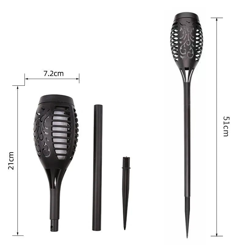 Solar Flame Torch Light Flickering Waterproof Outdoor Garden Path Lamp