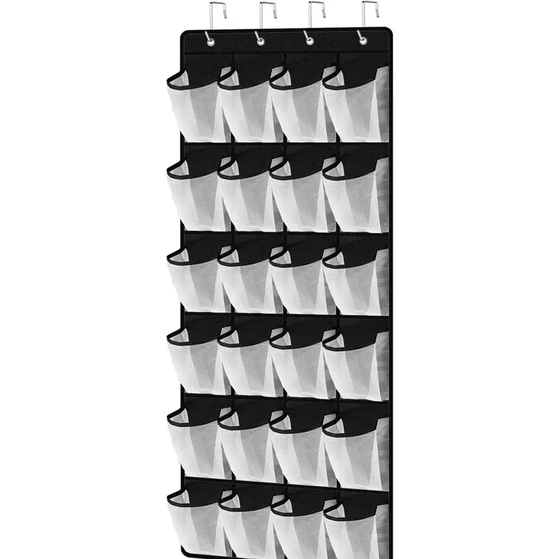 Over Door Shoe Rack Organizer with Large Mesh Pockets - 12 to 40 Pockets