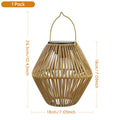 Solar Lantern Outdoor Hanging Waterproof Woven Bamboo Boho Garden Lamp