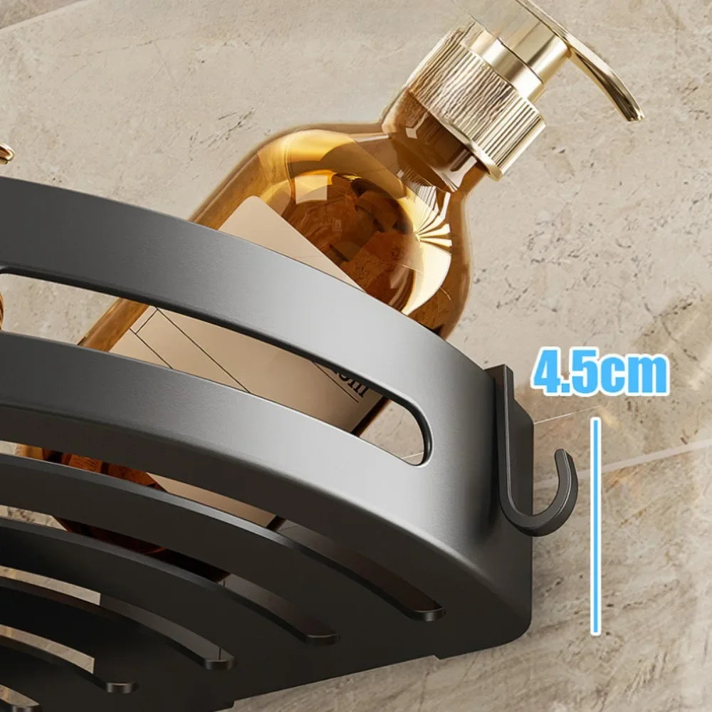 No-Drill Corner Shower Caddy Shelf | Adhesive Bathroom Storage Rack