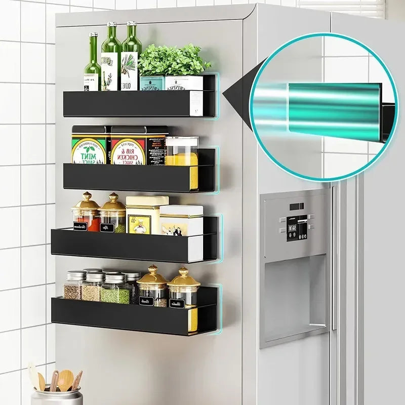 Magnetic Fridge Storage Rack Organizer | Kitchen Side Hanging Rack