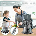 3-in-1 Rotary Cheese Grater with Interchangeable Stainless Steel Drums