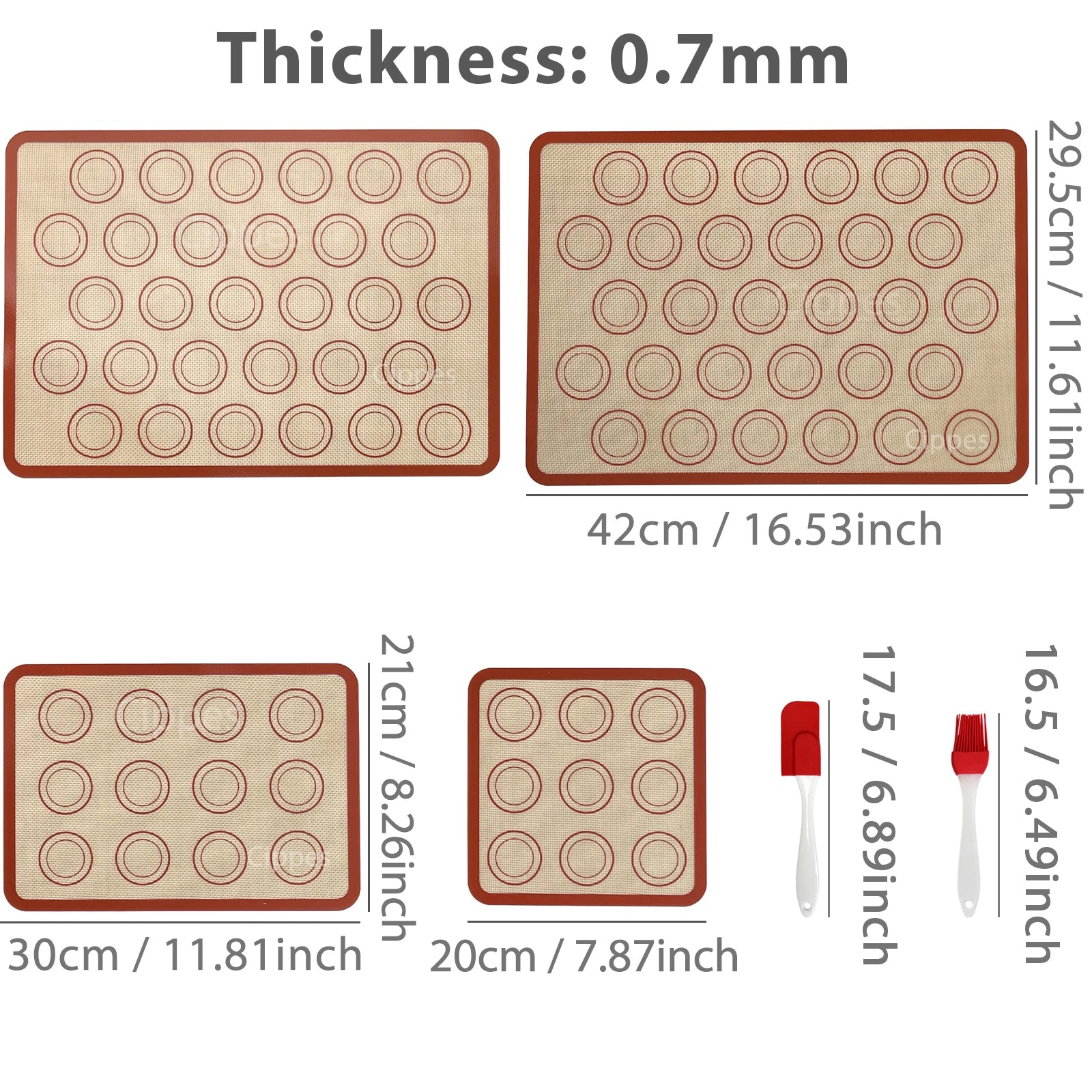 Silicone Baking Mat with Brush & Spatula Set – Non-Stick Reusable Sheets (1, 2 or 4 Pack)