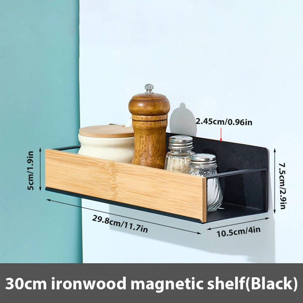 Magnetic Fridge Side Spice Rack – Black Iron Wall Mount
