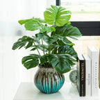 Artificial Monstera Plant with Tropical Faux Palm Leaves 43cm