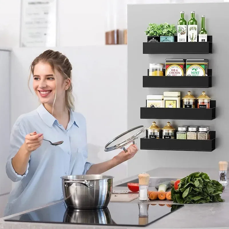 Magnetic Fridge Storage Rack Organizer | Kitchen Side Hanging Rack