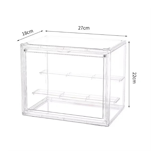 3-Tier Acrylic Display Case Dustproof Step Shelf for Figures & Jewelry