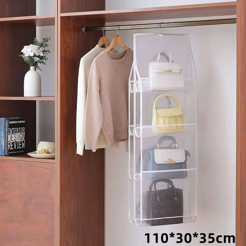 Hanging Handbag Organizer for Wardrobe Closet | Clear Storage Bag