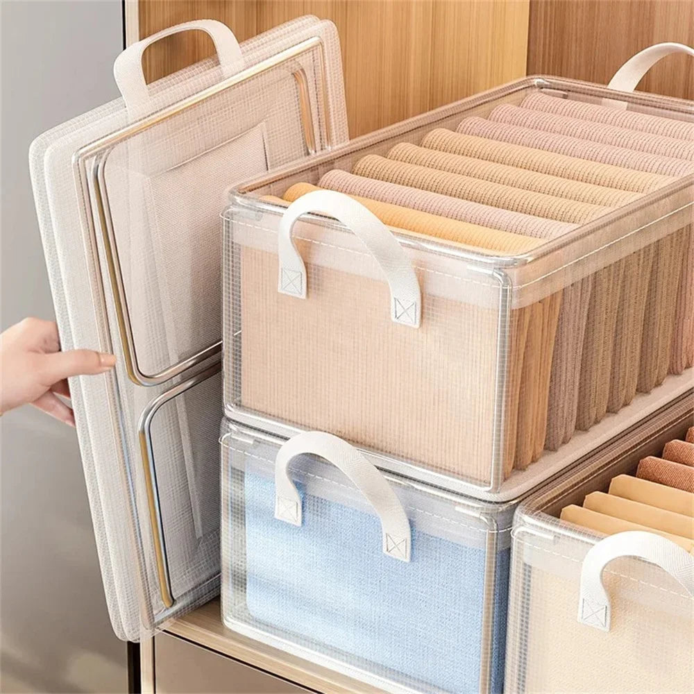 Transparent PVC Storage Basket with Stainless Steel Frame