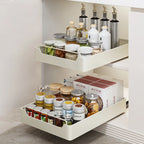 Metal Pull-Out Cabinet Organizer with Slide Rail – No Drill