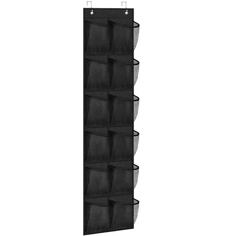 Over Door Shoe Rack Organizer with Large Mesh Pockets - 12 to 40 Pockets