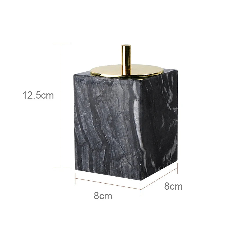 Black Marble Bathroom Accessories Set – Toothbrush Holder, Soap Dispenser & Dish Tray