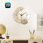 Modern Silent Wall Clock with Moon Design – Wooden, 34.7cm