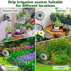 Solar Drip Irrigation Kit with Auto Timer and 15M Hose for Greenhouse and Potted Plants