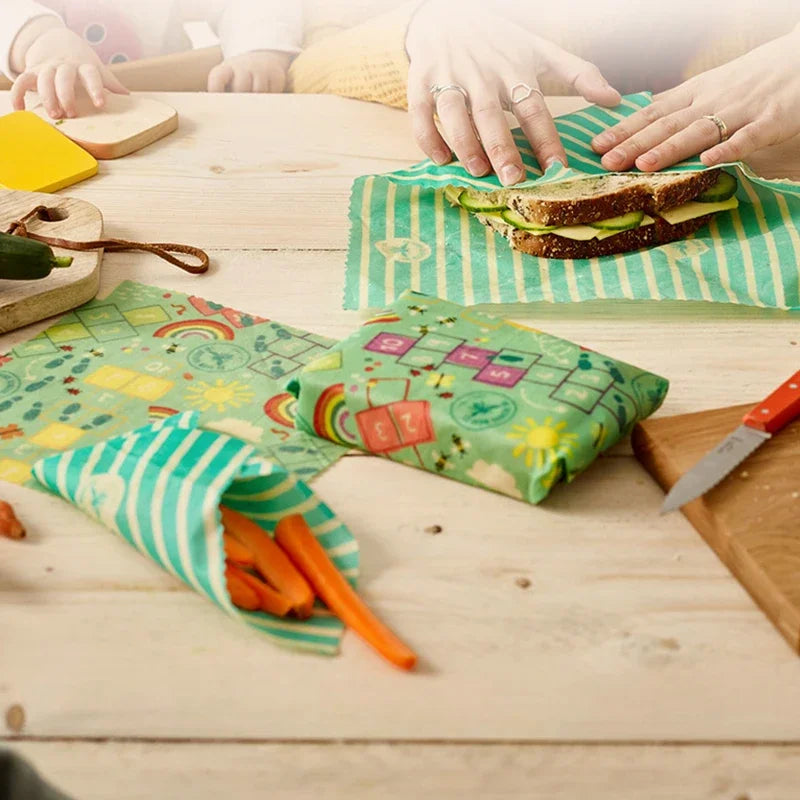 Reusable Beeswax Food Wraps – Organic Set of 3 Sizes