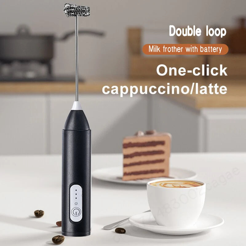 Electric Milk Frother Rechargeable – USB-C Handheld Whisk for Coffee