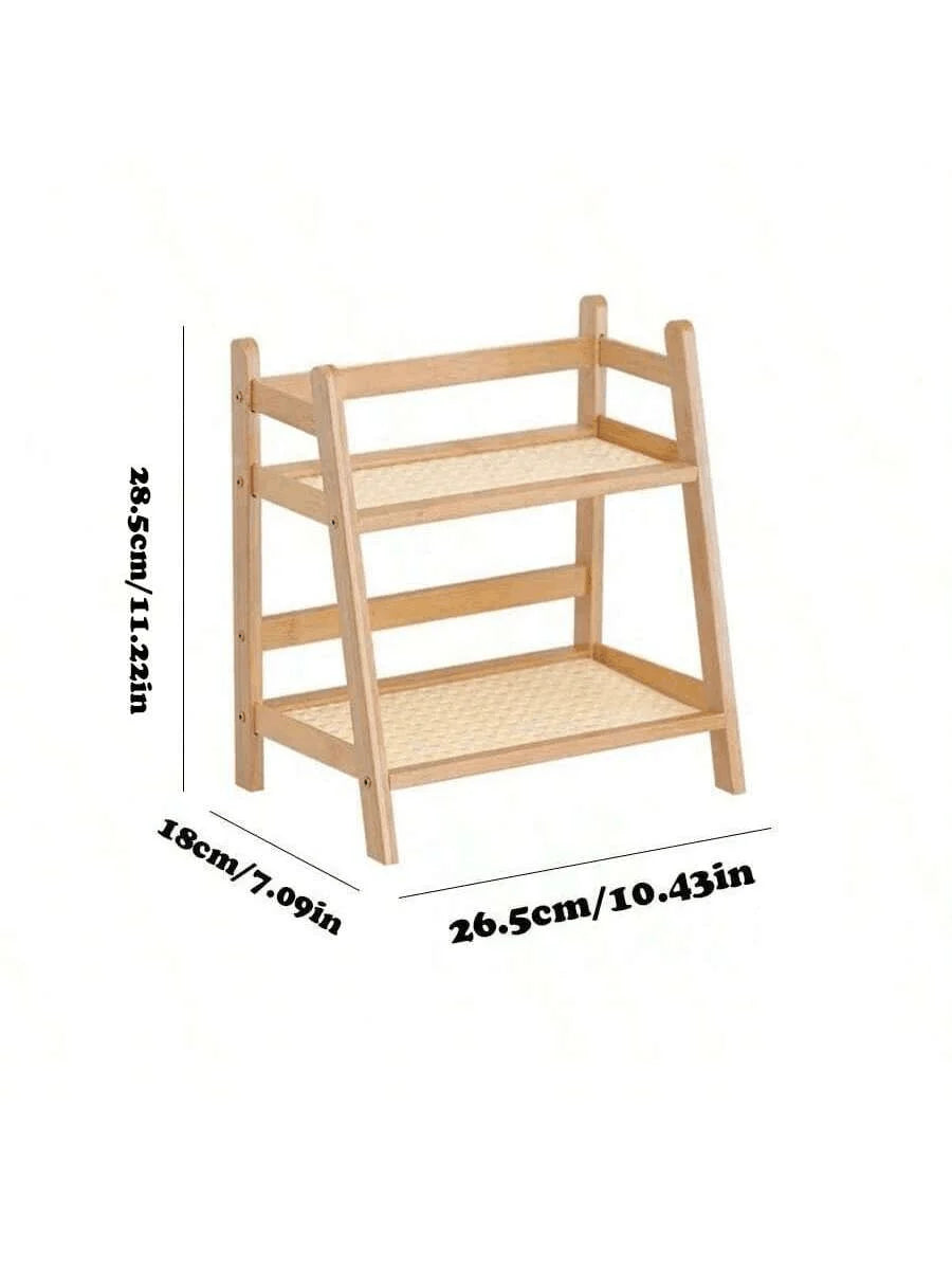 2-Tier Bamboo Countertop Organizer & Coffee Cup Holder