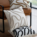 Chenille Geometric Throw Pillow Cover | Boho Sofa Cushion 45x45