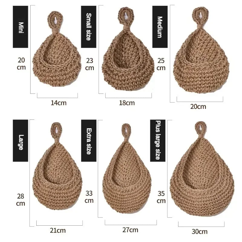 Handwoven Wicker Hanging Wall Fruit & Vegetable Basket for Kitchen