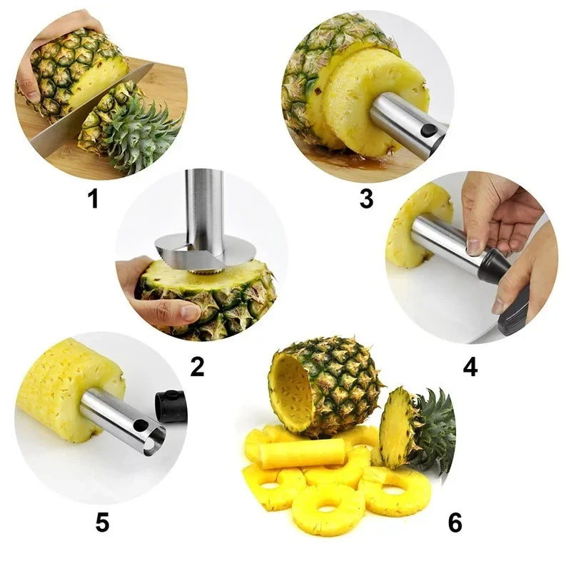 Heavy Duty Stainless Steel Pineapple Slicer, Corer & Peeler