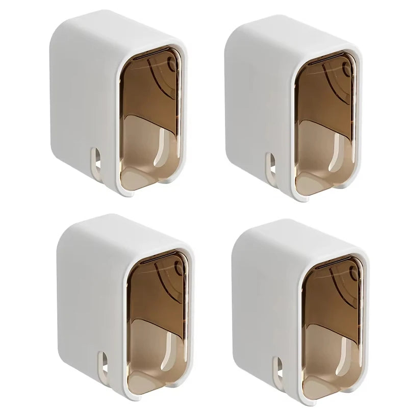 Wall Mounted Toothbrush Holder No Drill Dustproof Set (2, 3 or 4 Pack)