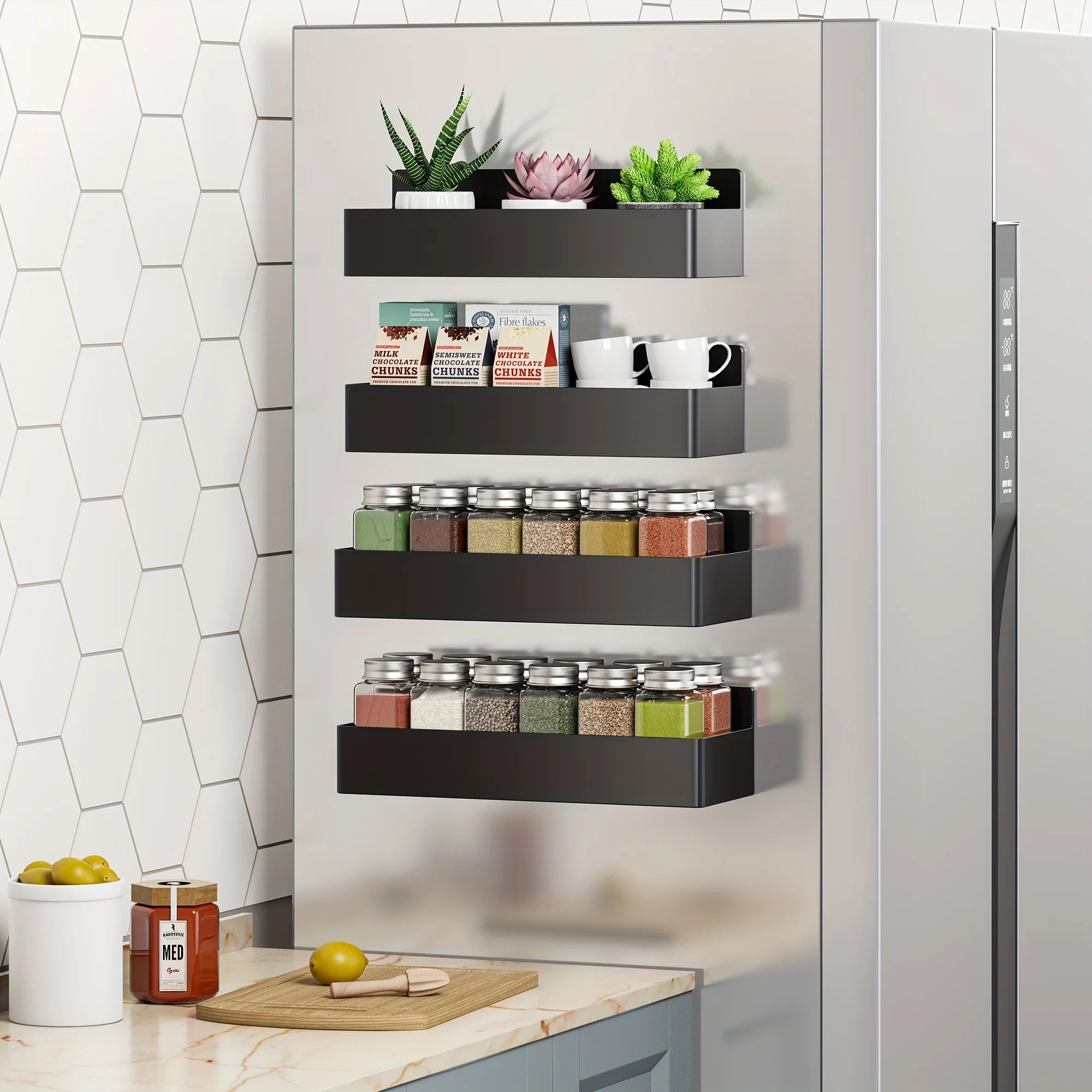 Magnetic Fridge Shelf Wall-Mounted Storage Rack (2 or 4 Piece Set)