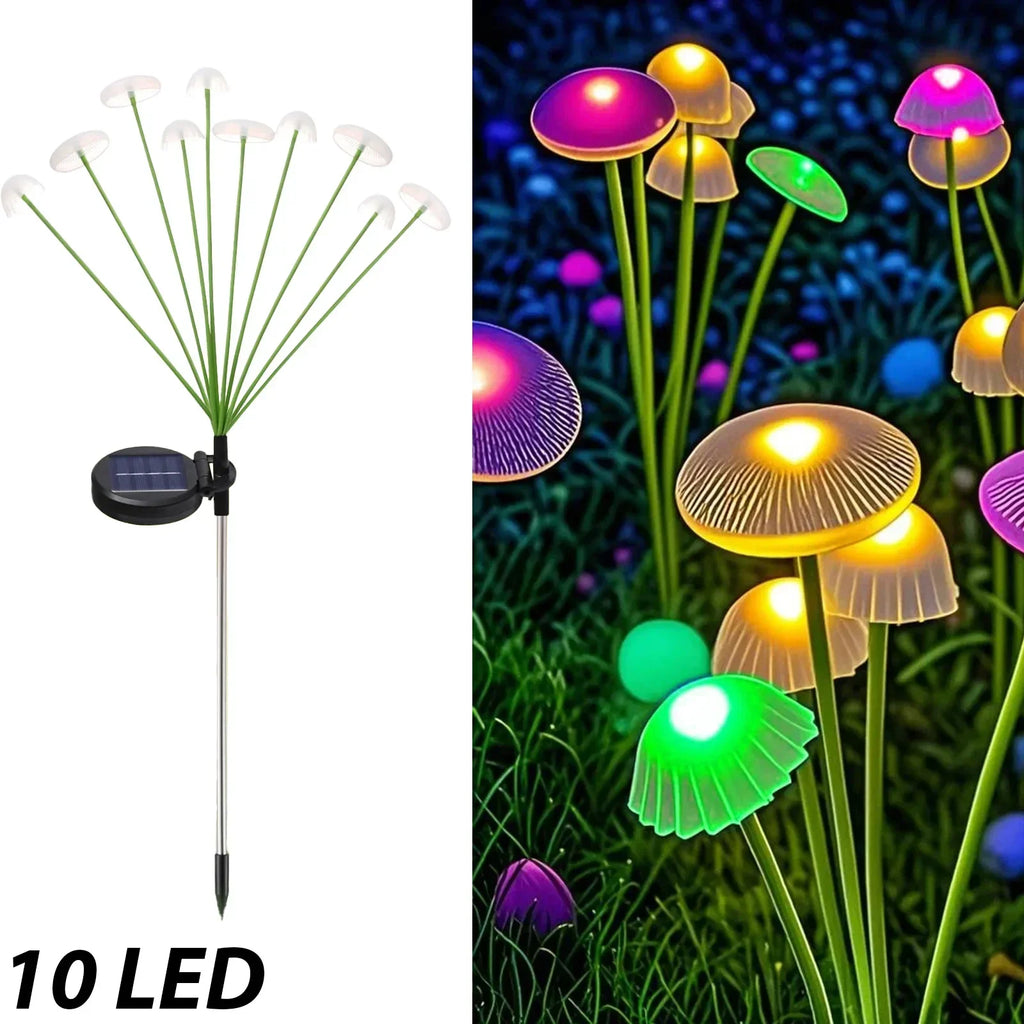 Solar Jellyfish Mushroom Lights Outdoor Garden Yard Decor LED Set
