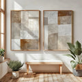 Japanese Wabi Sabi Mountains Abstract Canvas Print Set of 2