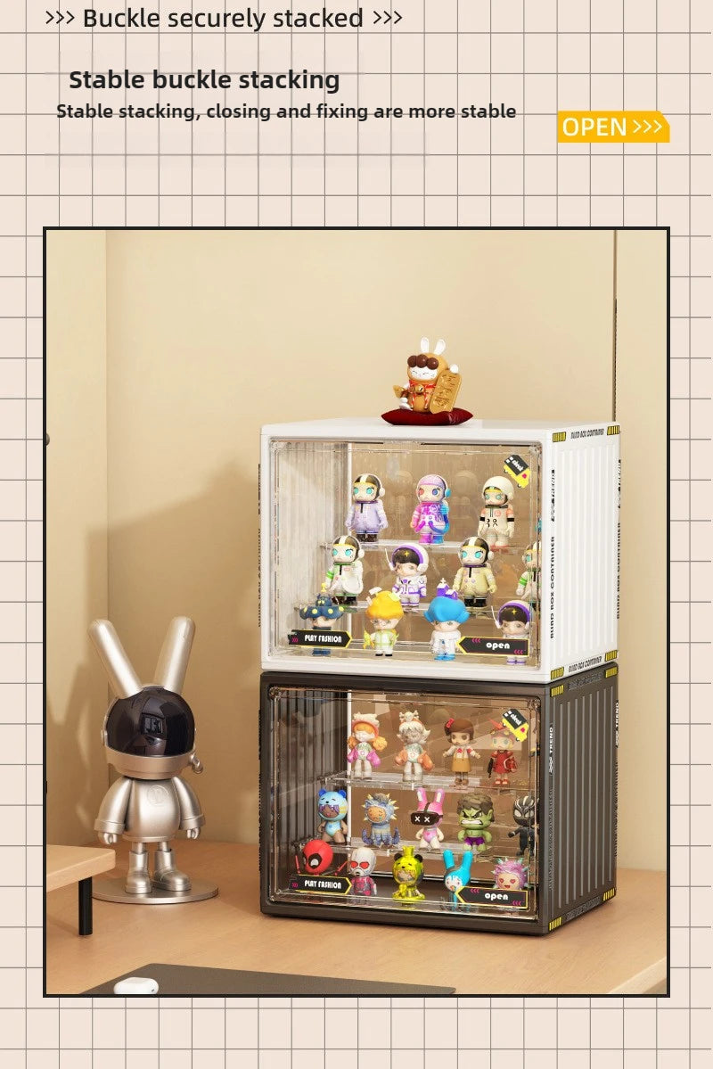 3-Tier Acrylic Display Case Dustproof Step Shelf for Figures & Jewelry