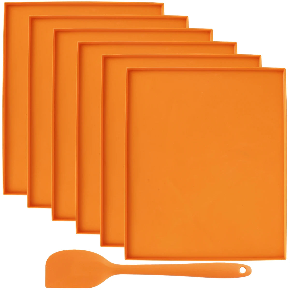 Silicone Dehydrator Sheets with Raised Edges, 6-Piece Set